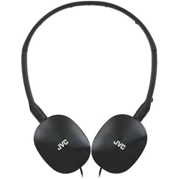 JVC HA-S160M-B-U Fällbar och Kompakt Platt Hörlurar - Blank Färg - Mikrofon och Fjärrkontroll Strålande färg
