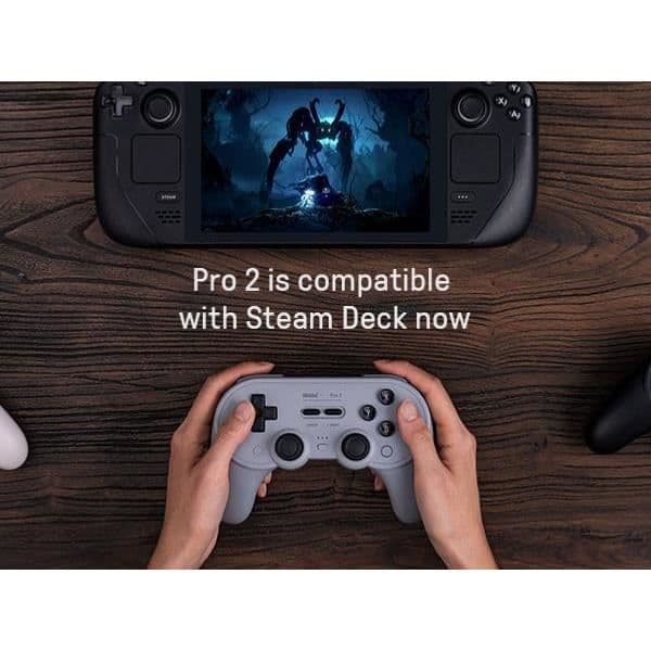 8BitDo PRO 2 Gamepad Hall Effekt - Grå Nya Utgåvan grå