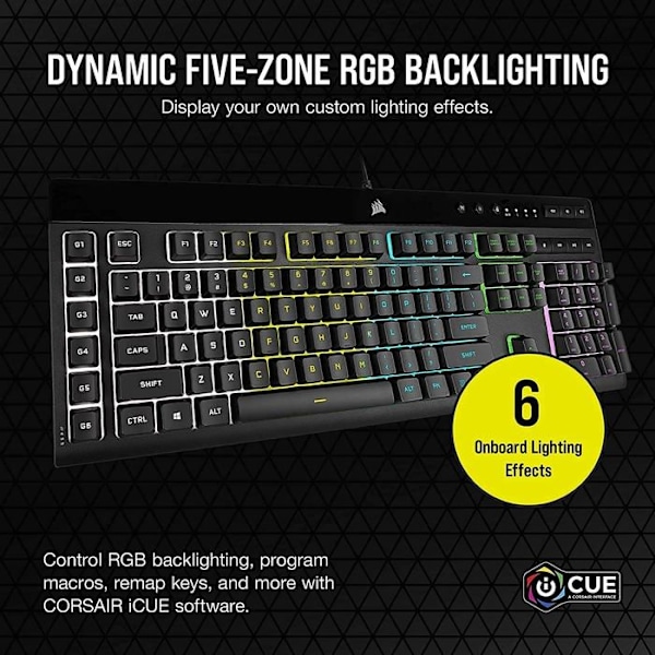 Corsair datortangentbord - 15666435 - K55 RGB Pro USB QWERTY-tangentbord engelsk svart