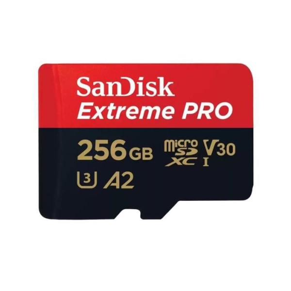 SanDisk Extreme Pro microSDXC 256GB Klass 10 UHS-I U3 V30 200MB/S 140MB/S A2 C10 minneskort