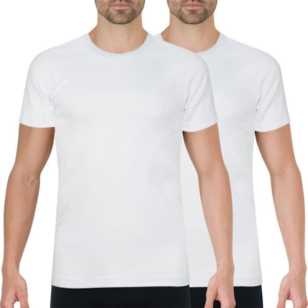 T-shirt - ATHENA - Paket med 2 - Ekologisk bomull - Vit - Tunge ajusterad - M