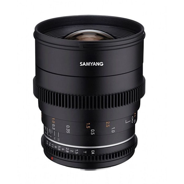 Samyang videoobjektiv vdslr 24mm t1.5 mk2 kompatibel med Sony E Svart
