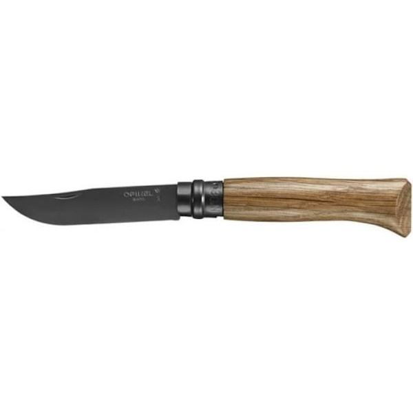 Kniv - OPINEL - N°08 Lyx Ek Svart - Blad 8,5 cm - Rostfritt stål - Trälåda