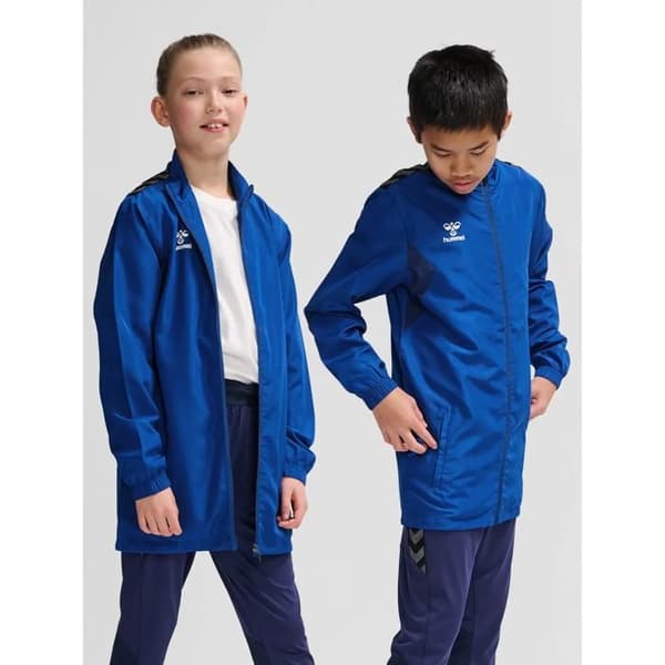 Huvtröja med dragkedja barn Hummel Authentic - true blue riktigt blå 8 år