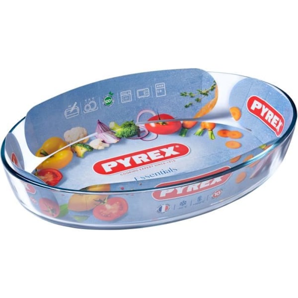 Ugnsform - PYREX - 1450038 - Oval - Av borosilikatglas - 35 x 24 cm TRANSPARENT