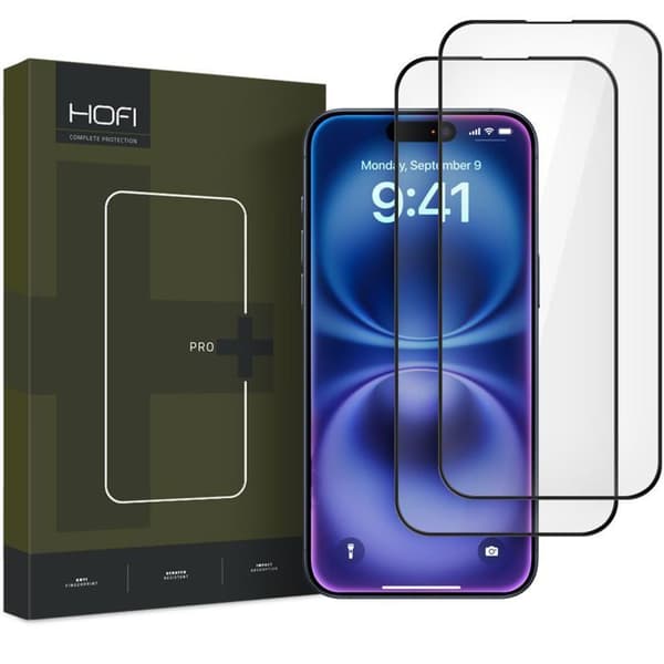Hofi Härdat Glas Pro+ Pack Om 2 För Iphone 16 Hållbarhet Och