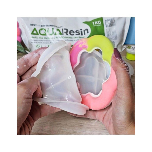 AQUA RESIN - Vit mineral vit, icke giftig, att blanda med vatten, färgbar, idealisk för formar och DIY (1 kg)