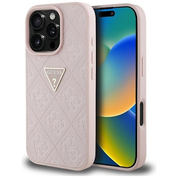 Coque - Guess - Hot Stamp 4G - iPhone 16 Pro - Rosé - Skydd mot stötar och repor Rosa
