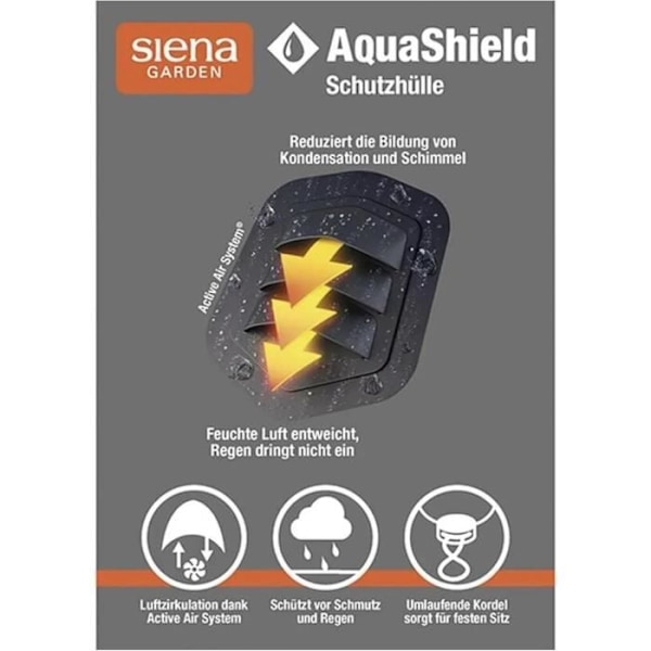 Skyddshuva - Siena Garden - AquaShield - Grå - 280 x 150 x 100 cm - Active Air-system Grå