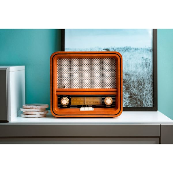 Radio Rétro - Camry - CR1188 - Bluetooth - AM/FM - Träbrun låda kastanj