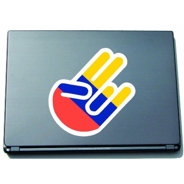 Indigos The Shocker Black Hand Design Laptopdekal 210 x 144 mm med Ecuador Ecuadors flagga