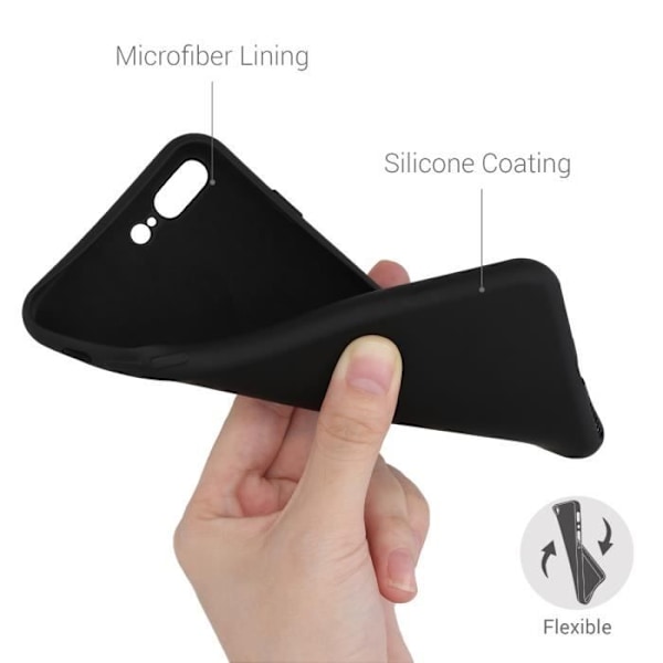 kwmobile Fodral kompatibelt med Apple iPhone 7 Plus / 8 Plus - Mattsvart Silikontelefonskal Svart