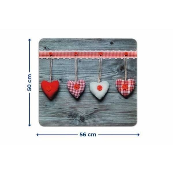 WENKO Huvbotten, Köksstänk i glas, "Hjärtan", härdat glas, 50x56 cm, Flerfärgad Flerfärgad