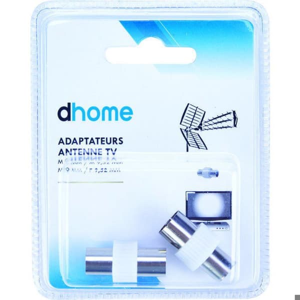 Koaxialadapter - Dhome - 1 Hon/Man - 1 Man/Man - Diameter 9/9,52 mm - Förpackning med 2