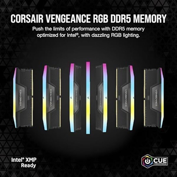 RAM DDR5 - CORSAIR - Vengeance RGB - 16 GB - 5600 MHz - CL40 - Dynamisk RGB-belysning