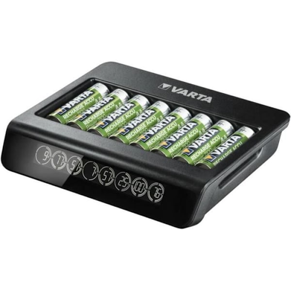 Batteriladdare - VARTA - Multi Charger+ LCD - Laddar upp till 8 batterier AA/AAA - LCD-skärm - Elegant design