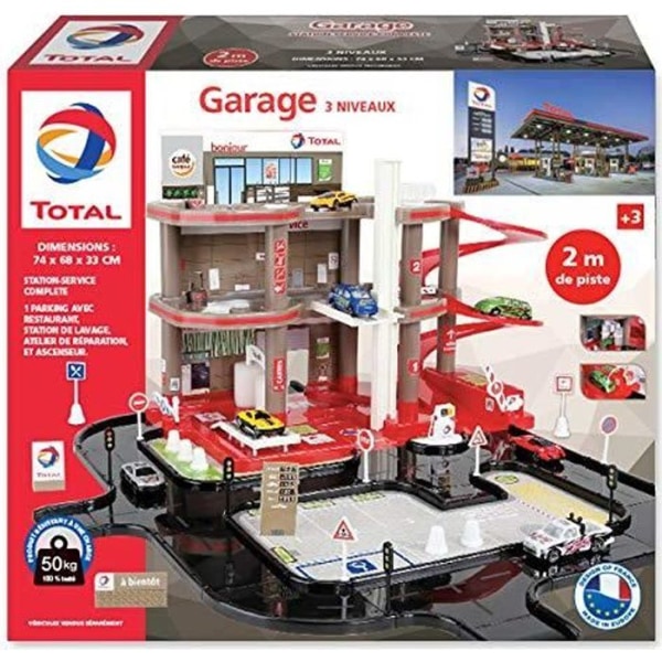 Totalt - Super Garage Komplett bensinstation med 2 meters krets - Från 3 år gammal - Europeisk tillverkning...