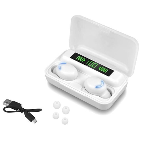 LXAS34 TWS In-Ear Bluetooth Hörlurar med 2000 mAh Laddningsstation, Bluetooth 5.1 Trådlös, Vit Vit
