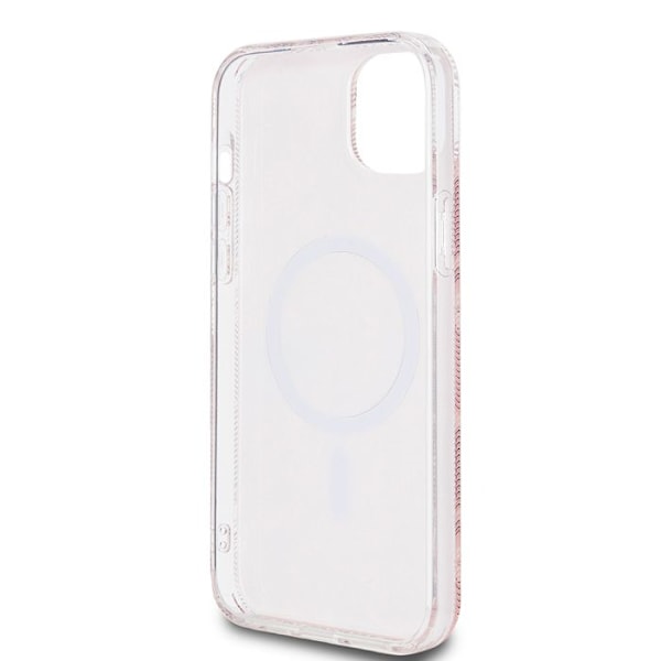 Fodral för iPhone 15 Plus / iPhone 14 Plus - Guess IML GCube MagSafe (GUHMP15MHMHGCUSTGP) - Rosa
