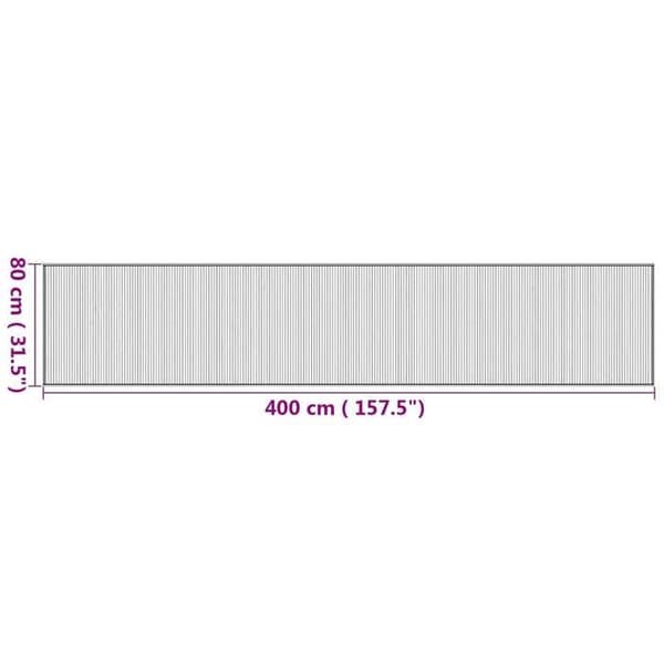 vidaXL Rektangulär matta naturlig 80x400 cm bambu 376919