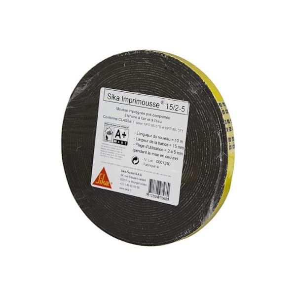 Imprimousse förkomprimerat SIKA polyuretanskum - 15x2x5mm - 10m