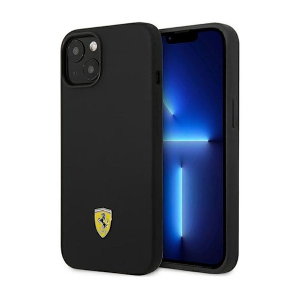 Ferrari Silicone Metal Logo - Fodral till iPhone 14 (svart)