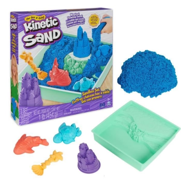 Kinetic Sand - Slottssandlåda 454G - Natursand för solida och färgglada skapelser