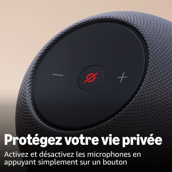 Ansluten högtalare - AMAZON - Echo Dot Max - 1 diskant + 1 subwoofer - Wi-Fi - Grafit Grafit