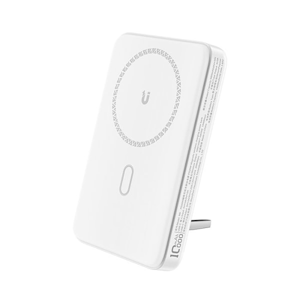Trådlös extern batteri, Typ-C, 10 000 mAh, PD20W, PD20W, LED-indikator - Acefast (M6-10000) - Vit