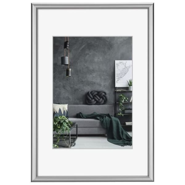 Aluminiumram - Detroit - Silver - 40 x 50 cm - Okrossbart polystyren - Modern design Silver