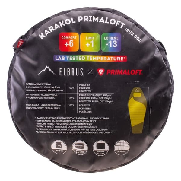 Elbrus Karakol Primaloft sovsäck skogsbytta/citronelle