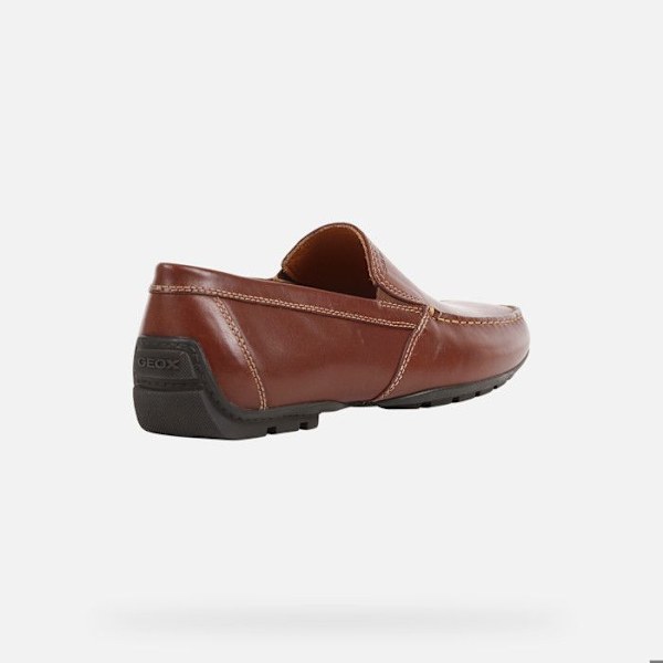 Mocassiner - Geox - Moner - Slät läder - Exceptionell komfort - Färg brun kaffe 45