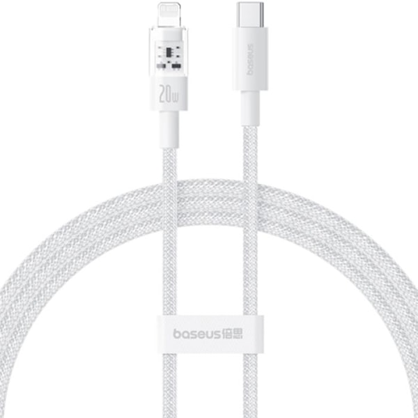 USB-C till Lightning-kabel, Snabbladdning 20W, 1m - Baseus Gem (P103737300121211-00) - Mångfaldig vit
