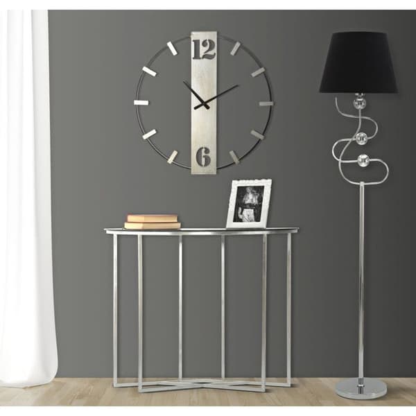 Väggklocka i Metall "Silvery" 61cm Silver svart silver