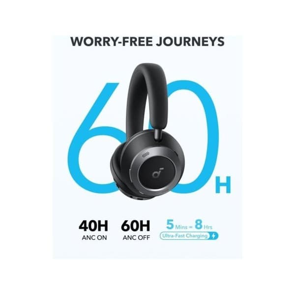 Hörlurar - SOUNDCORE - Space One Pro - Trådlös - Bluetooth - Svart Svart