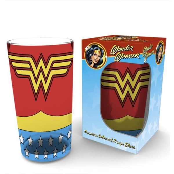 Wonder Woman kostym färgat ölglas