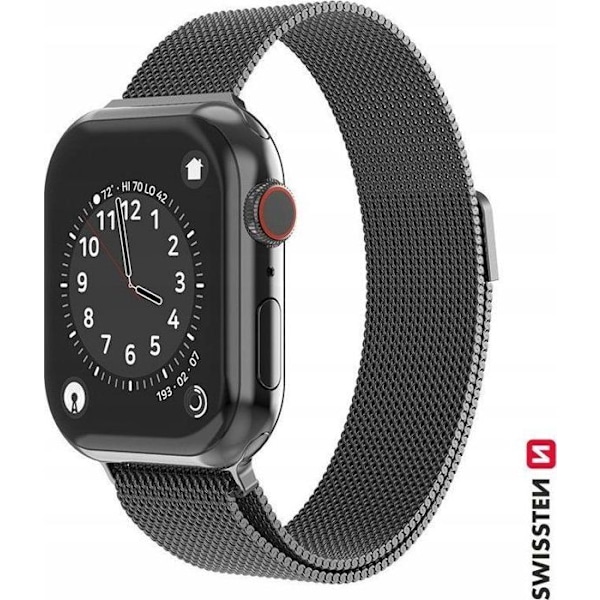 Armband för klocka säljs ensam Swissten - 46000211 - Mesharmband för Apple Watch 42-44 mm svart