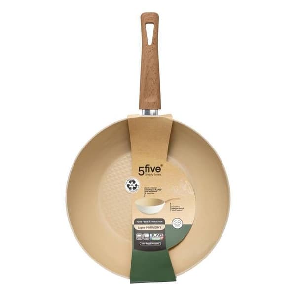 Wok "Harmoni" D28cm i smidd aluminium beige beige