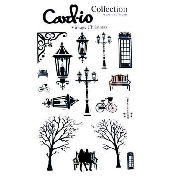 CARDIO Card-IO, Vintage Stamp Pack, Christmas, Transparent. - CDCCSTVIN-01