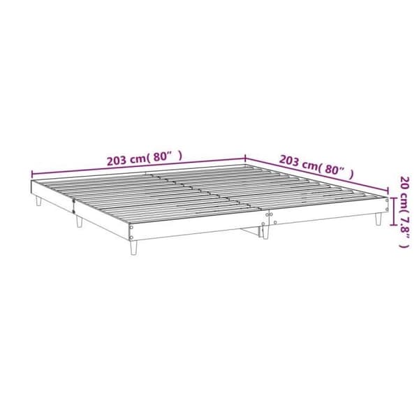 vidaXL Sängstomme Vit 200x200 cm Konstruerat trä 832005