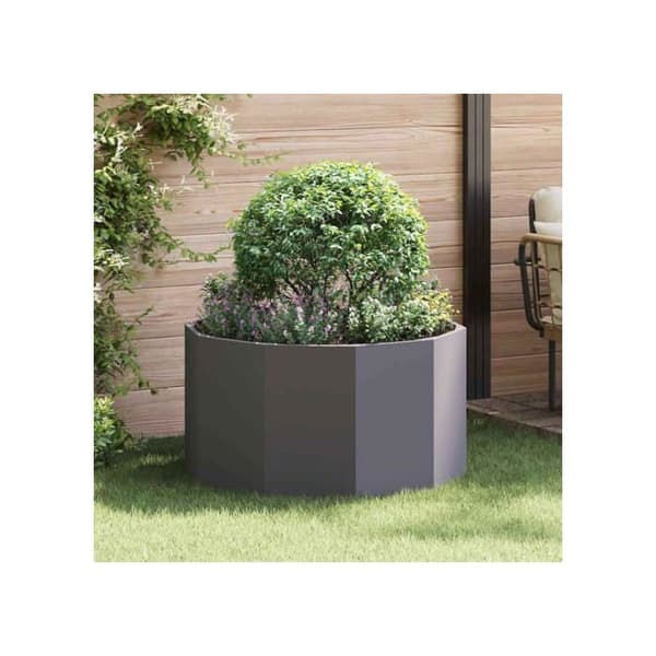 Stålplanteringslåda - vidaXL - Svart - 90x90x50 cm - Montering krävs - Robust - Modern design - Lämplig för utomhusbruk