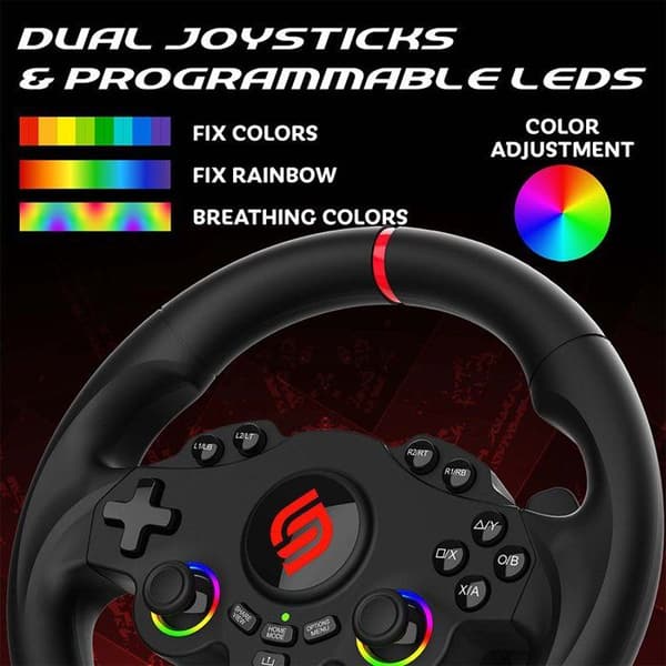Volant gaming - SUBSONIC - Dubbel joystick LED - PS4 PC Switch Switch 2 Xbox One Xbox Series Svart