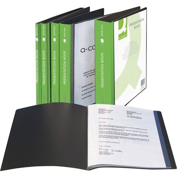 Q-connect - KF01267 - Dossier d'offre med beskrivningsficka, PP, A4, 650 mikron, 40 fickor, svart