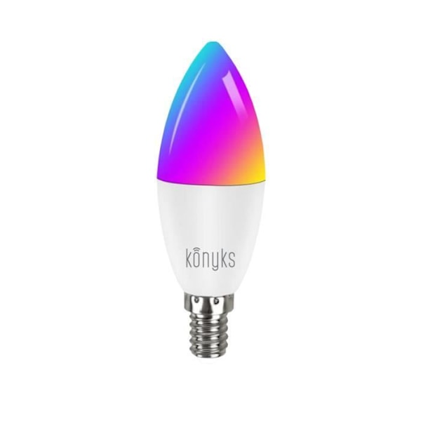 LED-lampa ansluten Wi-Fi + BT, LED E14, Färger + justerbar vit - Konyks Antalya E14 Max Easy Vit