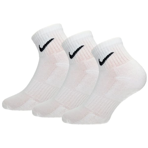 Nike Everyday Cushion Quarter Strumpor 3 Par - Herr - Vit Vit jag