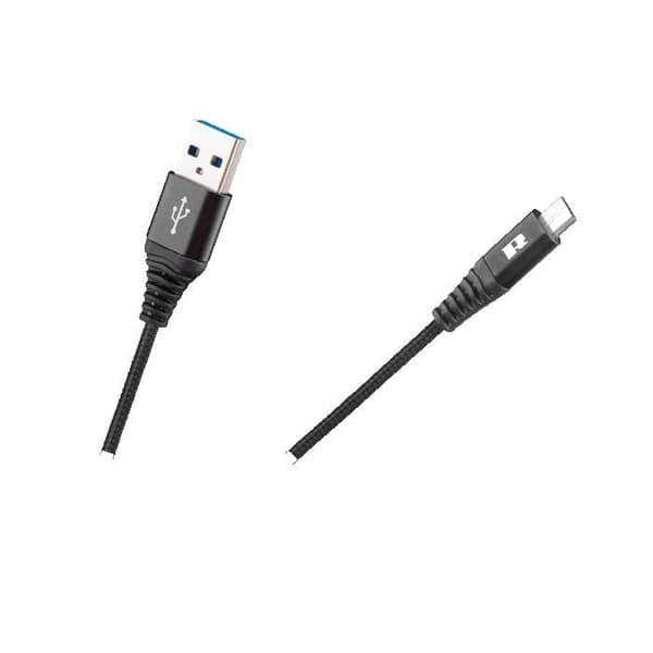 USB-kabel till Micro USB Rebel 2m - Snabbladdning och synkronisering - Svart