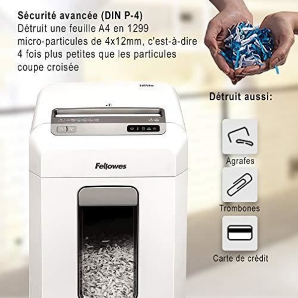 Dokumentförstörare - Fellowes - Powershred 12Ms - Mini-snitt - Hög säkerhet - 12 ark