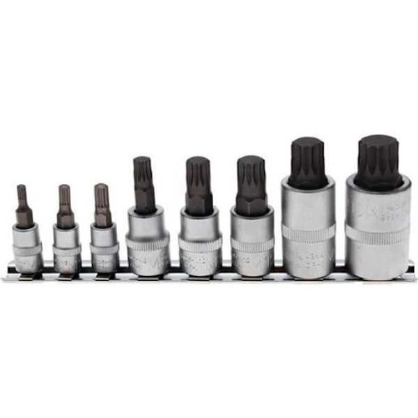 Bits hylsa set 10 mm (3/8") invändiga flera tänder (för XZN) 8 stycken