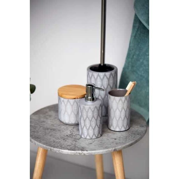 Förvaring box - WENKO - Tupian - keramik - Ø 10x10,5 cm - grå grå