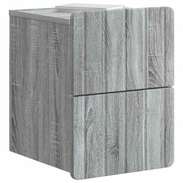 vidaXL Väggmonterad sängbord Sonoma grå 33 x 34,5 x 43 cm 898307
